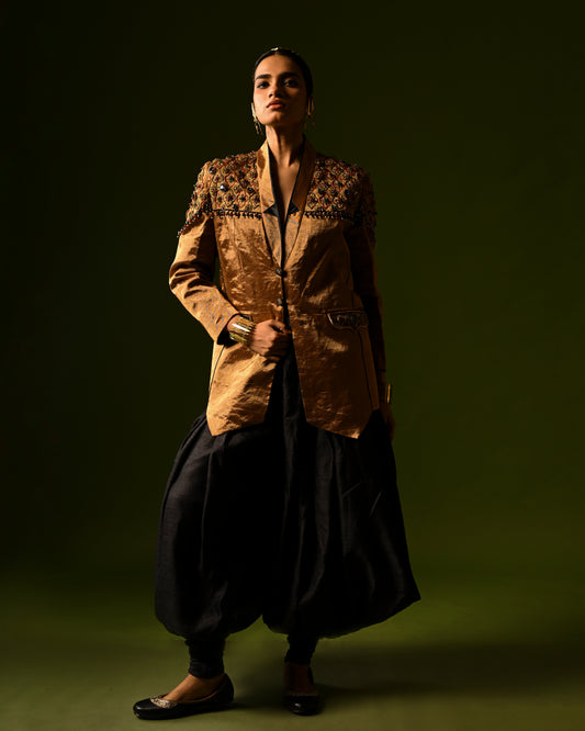 KANCHAN HANDLOOM AND HAND EMBROIDERED JACKET SET