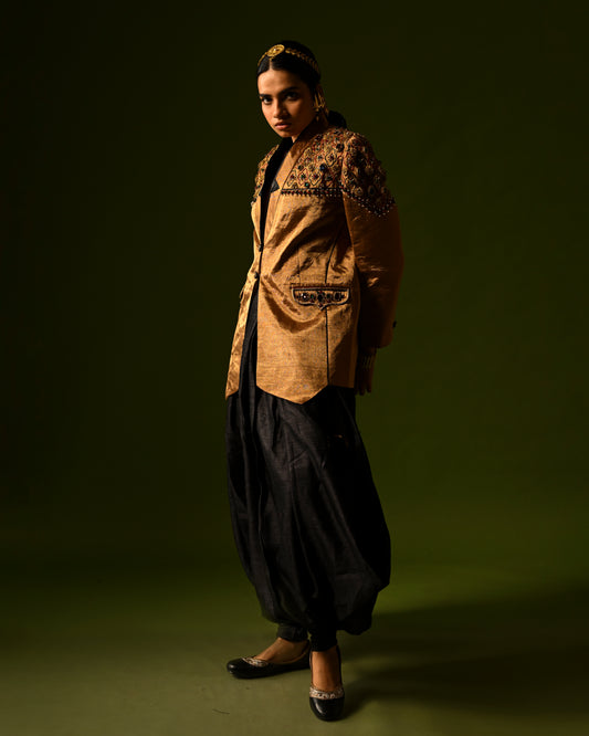 KANCHAN HANDLOOM AND HAND EMBROIDERED JACKET SET