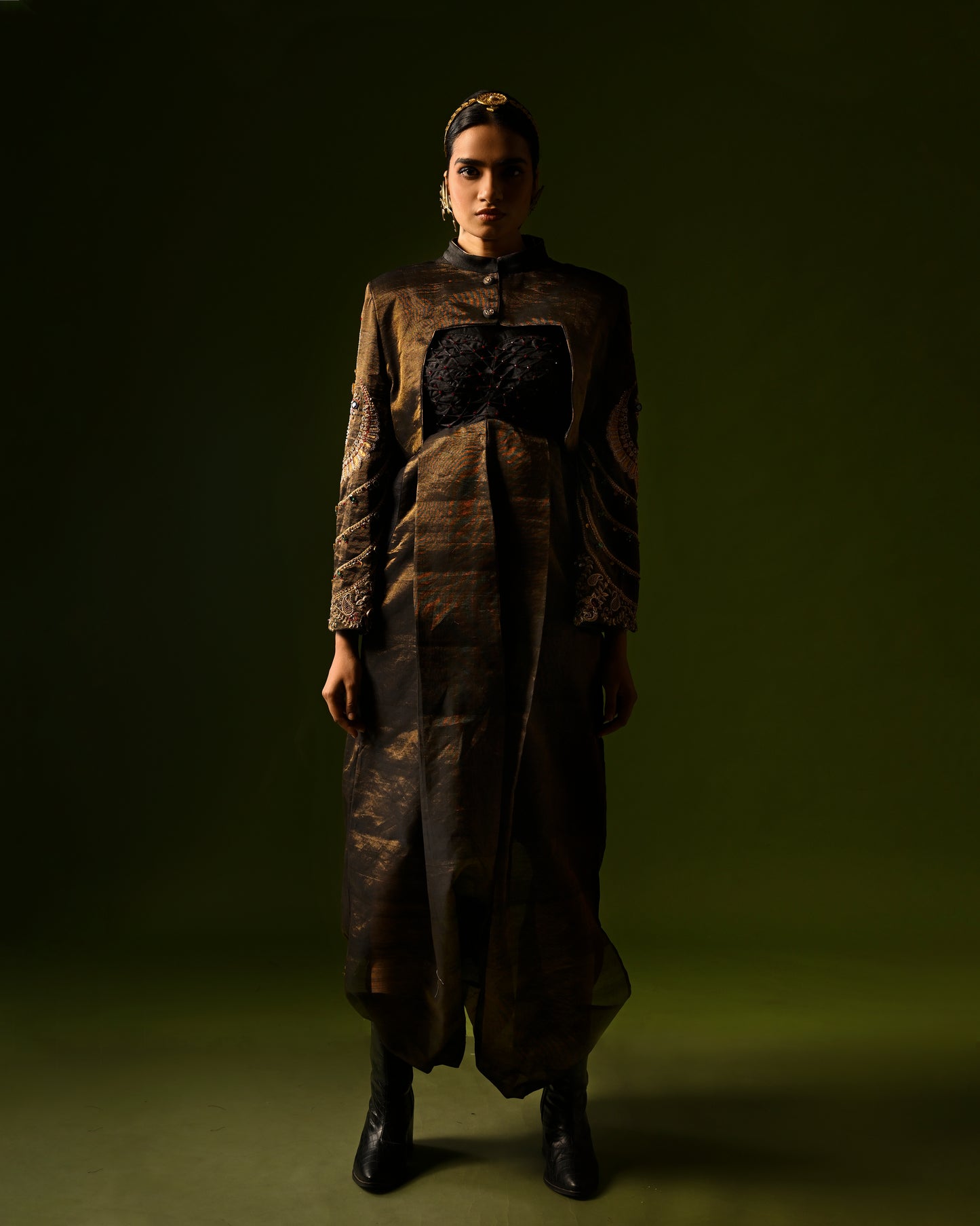 TARANG HANDLOOM CROP JACKET SET