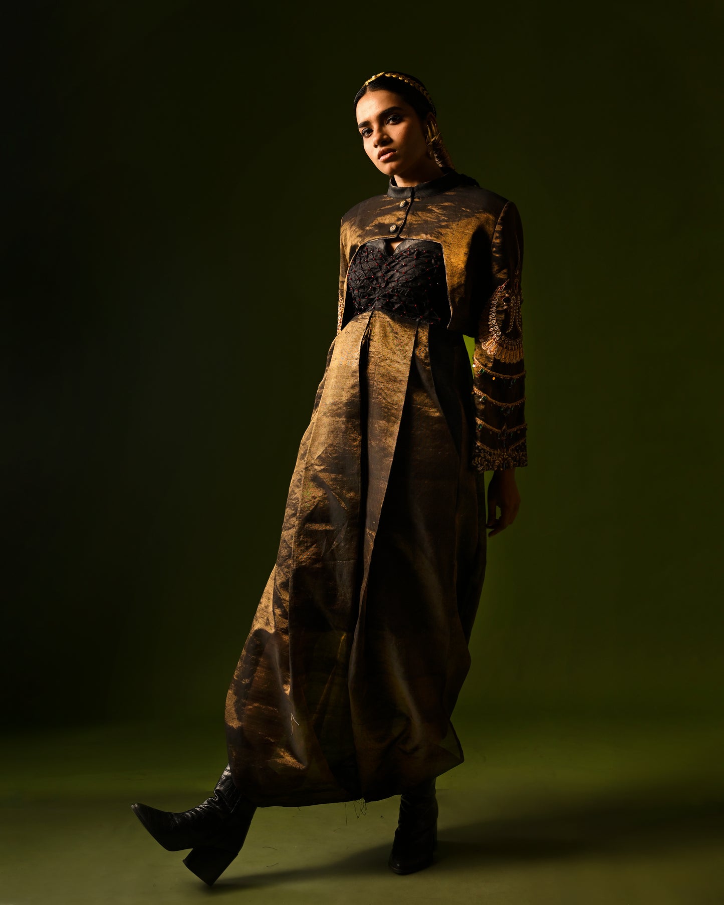 TARANG HANDLOOM CROP JACKET SET