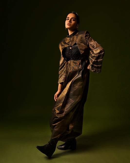 TARANG HANDLOOM CROP JACKET SET