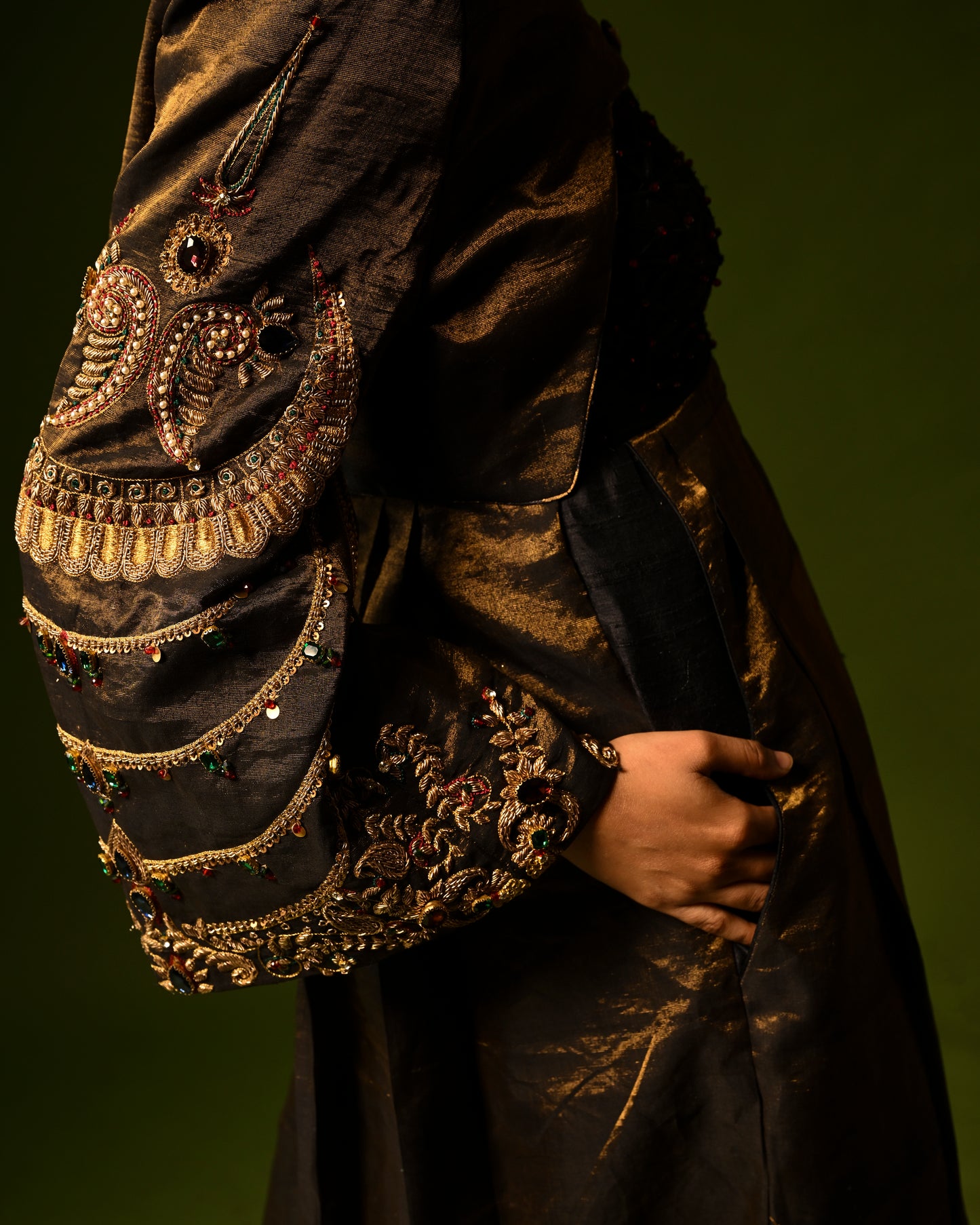 TARANG HANDLOOM CROP JACKET SET