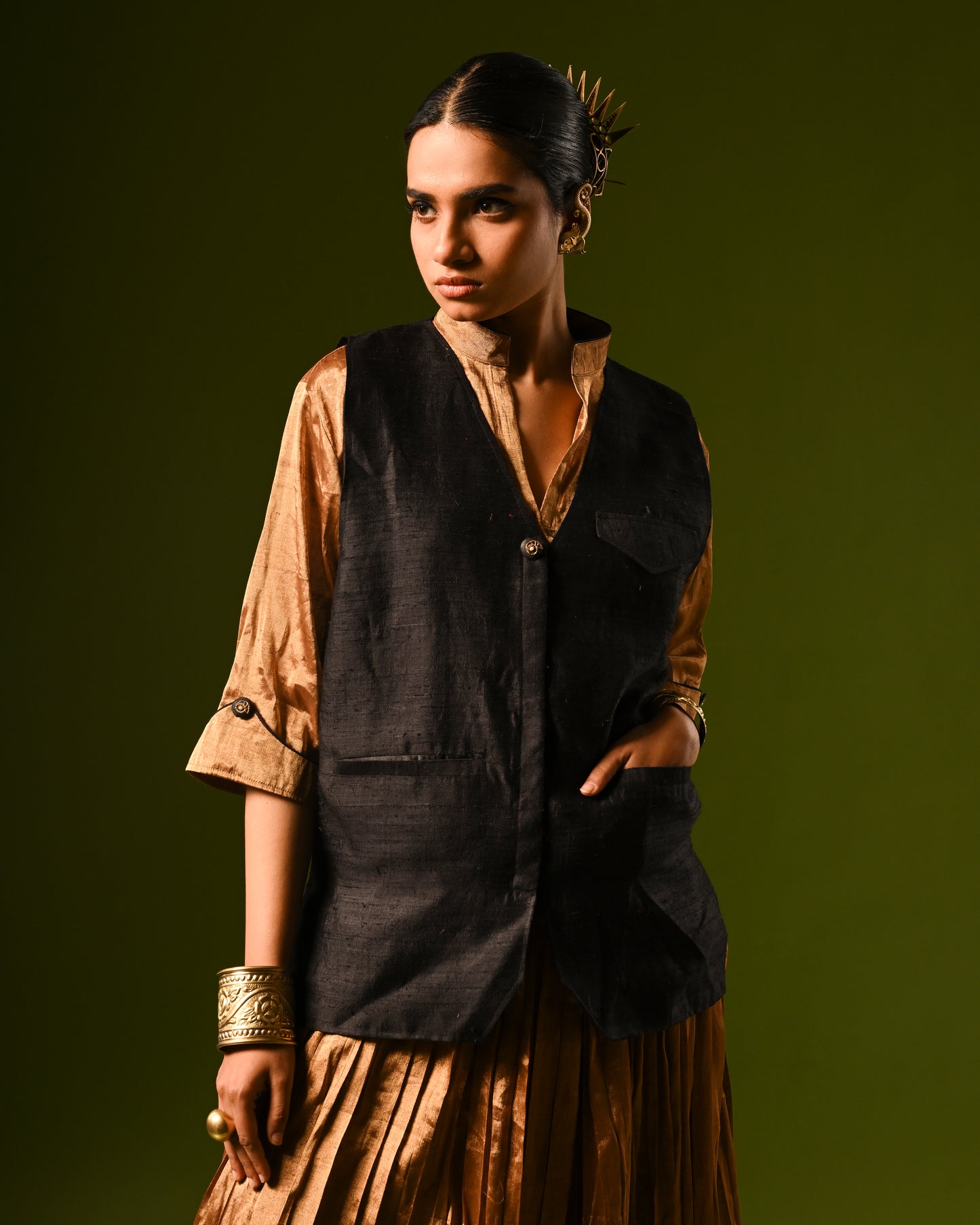 VANYA HANDLOOM WAIST COAT SET